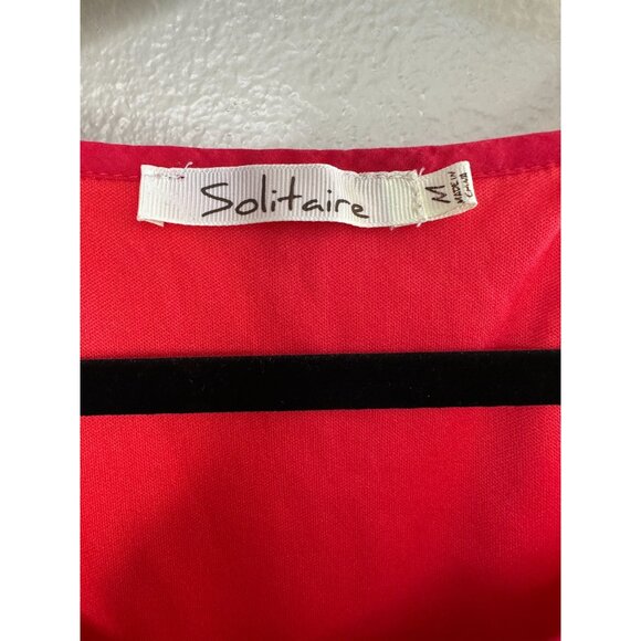 Solitaire Womens Red Pink‎ Tank Top Medium sleeveless mini Cotton pullover - Picture 3 of 6